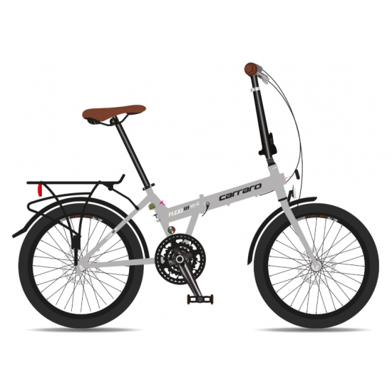 CARRARO FLEXI 121HD 21-V "HD" MAT GRİ-SİYAH-GÖKKUŞAĞI KROM-KAHVERENGİ KATLANIR BİSİKLET
