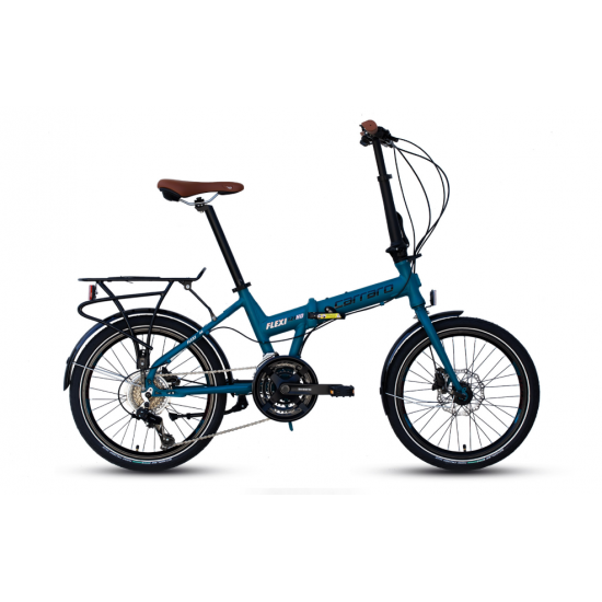 CARRARO FLEXI 121HD 21-V "HD" MAT PETROL YEŞİLİ-SİYAH-GÖKKUŞAĞI KROM-KAHVERENGİ KATLANIR BİSİKLET