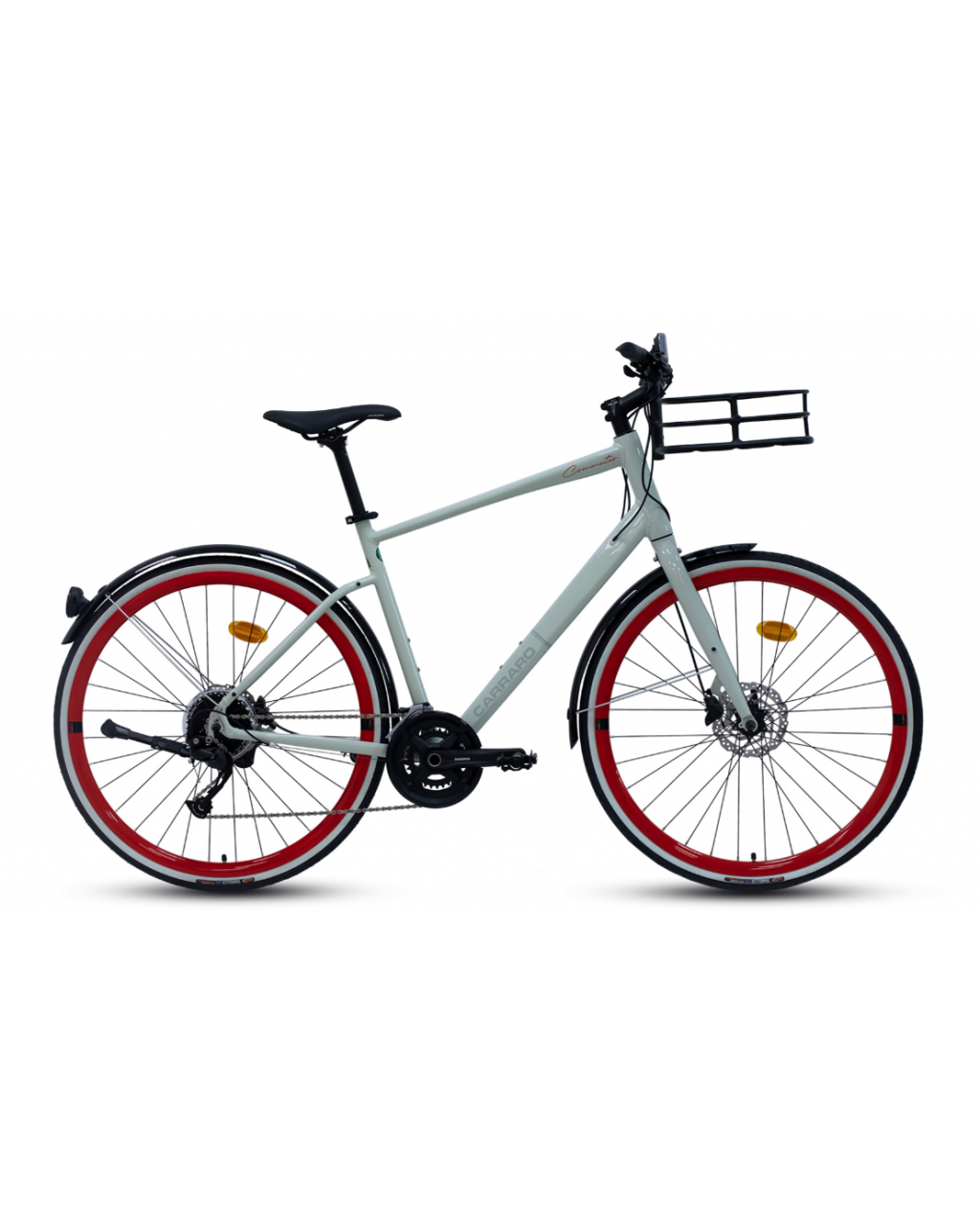 CARRARO COMMUTER 28" 18-V HD ÇİMENTO GRİSİ-KIRMIZI 48CM ŞEHİR BİSİKLETİ CARRARO COMMUTER 28" 18-V HD ÇİMENTO GRİSİ-KIRMIZI 48CM ŞEHİR BİSİKLETİ