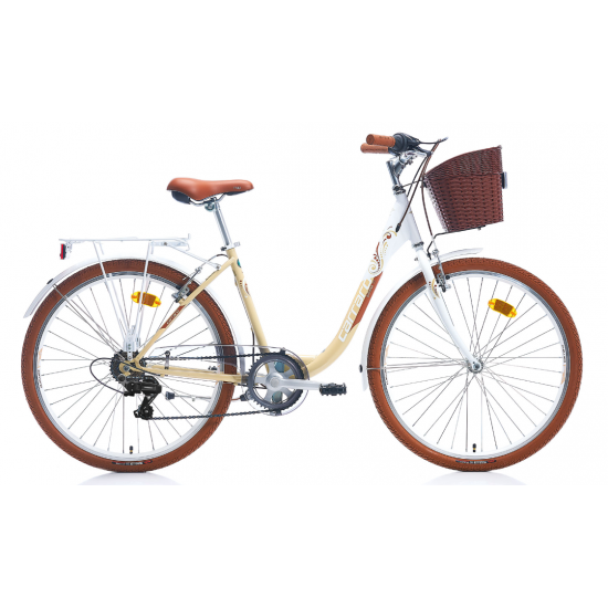 CARRARO JULIANA 28 28" 7-V VB BEYAZ-BEJ-KAHVERENGİ 43CM ŞEHİR BİSİKLETİ