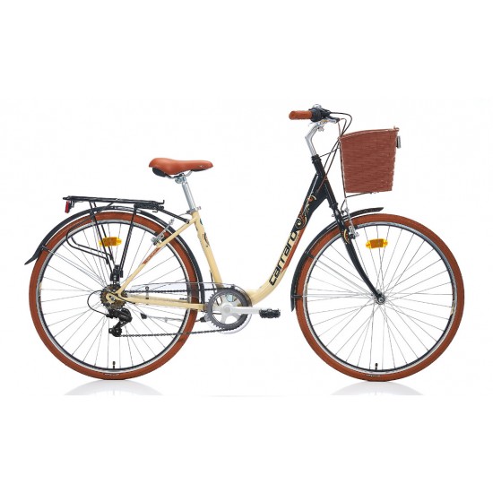 CARRARO JULIANA 26 26" 7-V VB SİYAH-BEJ-KAHVERENGİ 43CM ŞEHİR BİSİKLETİ
