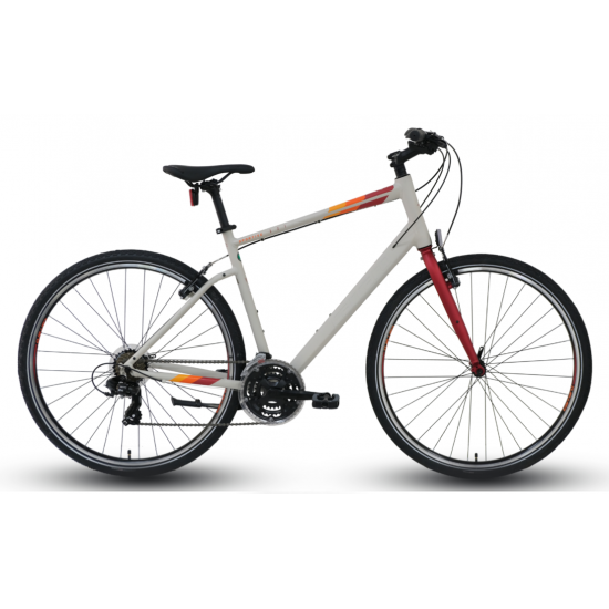 CARRARO SPORTIVE 321 28" 21-V VB  MAT GRİ-KIRMIZI-TURUNCU  44CM ŞEHİR BİSİKLETİ