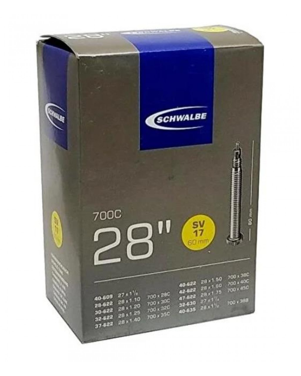 SCHWALBE İÇ LASTİK 28" 700X28/47 SV17 40MM İNCE SİBOP